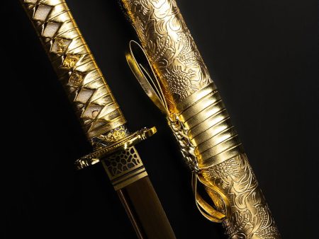 Gold Dragon Katana (1060 Carbon Steel) Fashion