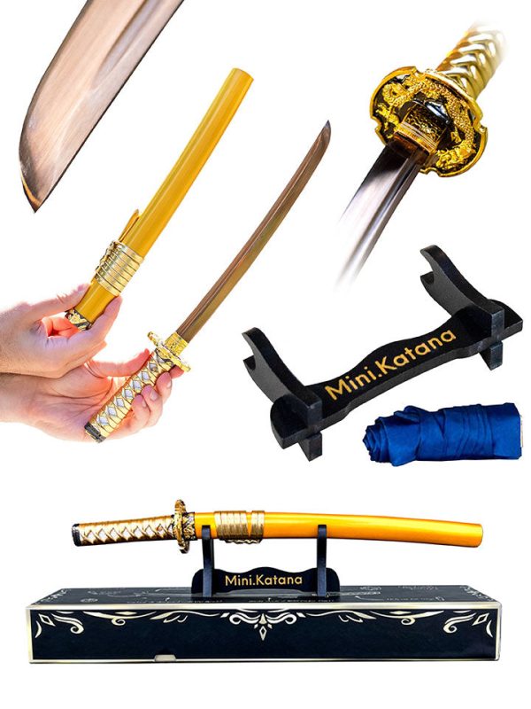 15-inch Gold Dragon Mini Katana Online