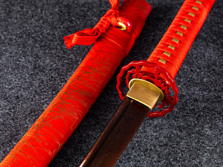 Red Jade Katana (1060 Carbon Steel) For Sale