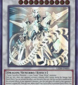 Crystal Clear Wing Synchro Dragon [LED8-EN005] Ghost Rare For Sale